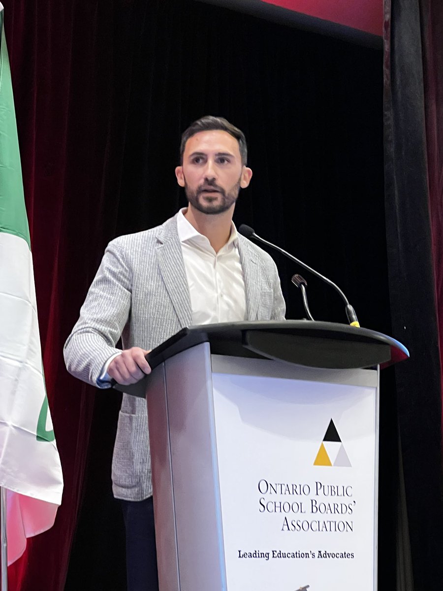 OPSBA's tweet photo. Minister @Sflecce thanks trustees for leaning into the challenge of maintaining public education during the pandemic. #OPSBA23 https://t.co/Ek1SMzvHip