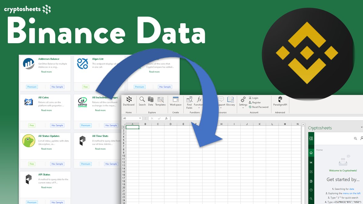 ➡ NEW data from <a href="/binance/">Binance</a> Added 14 new endpoints for the #crypto #exchange #trading #blockchain community | Tags: exchange,trading,markets
➡ Try it here: app.cryptosheets.com/#/browse/binan…