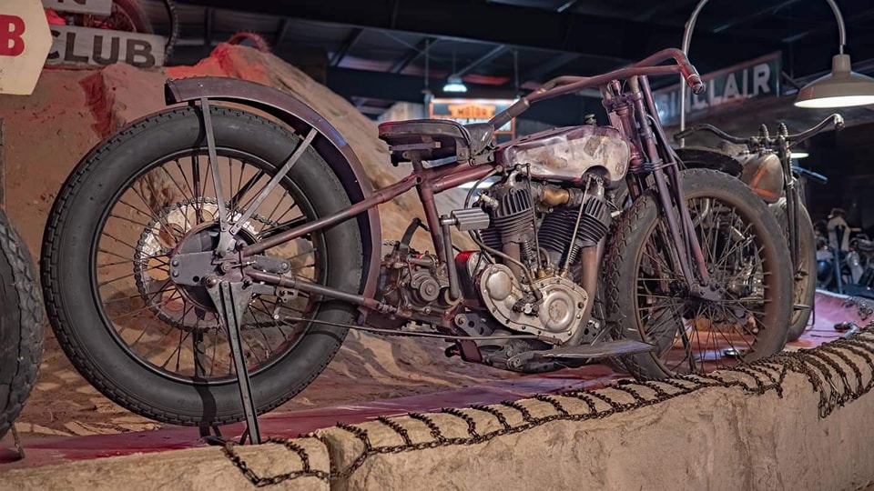 This 1924 HD FHAC was brought back to the factory in 1925 for engine and chassis updates. The engine features 80ci displacement with Ricardo Racing cylinders and a special factory twin cam bottom end. This is only one of two known examples and was produced to run on alcohol.