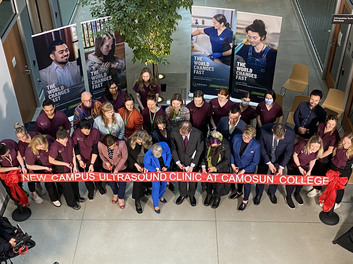 Camosun's tweet photo. Today we celebrated the official opening of a new ultrasound clinic on Interurban campus. In partnership with Island Health, Campus Ultrasound is the first clinic of its kind in the country to support on-site learning.
Learn more: https://t.co/RSBRPKyvpr https://t.co/vyzcTD1oFA