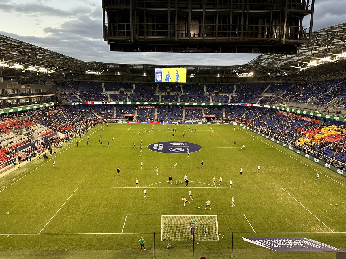 AlbrightThe's tweet photo. @MLS USWNT vs Germany @NewYorkRedBulls Red Bull Arena https://t.co/6ANcS3MGvy