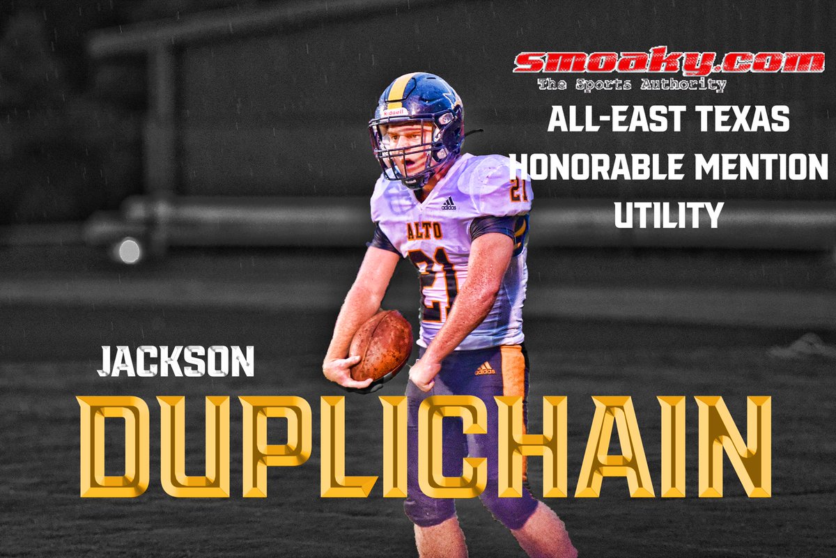 Congratulations to <a href="/JacksonDuplich1/">Jackson Duplichain</a> for being named to the <a href="/DavidSmoak/">David Smoak</a> All-East Texas Team!
#DTS #GoldStandard #BarNone