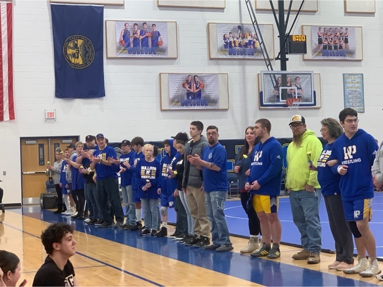 nphs_bulldogs's tweet photo. We were able to recognize our senior wrestlers and their parents tonight.  Thank you all for your positive representation of NPHS! https://t.co/lJcQMTtiDi