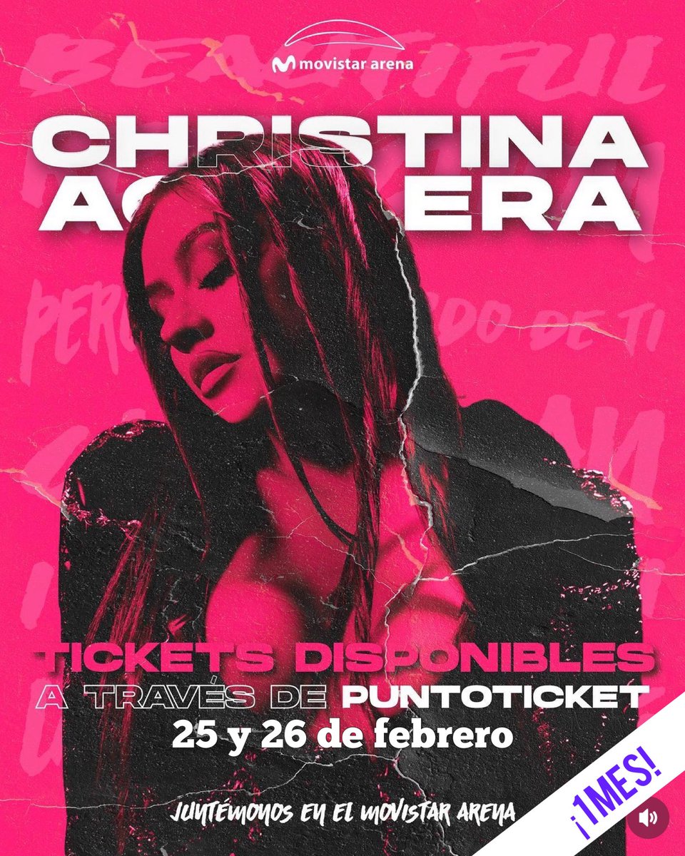 🫢🎉 En 1 mes más, estaremos viendo por tercera vez en #Chile a <a href="/xtina/">Christina Aguilera</a> ❤️😍🥰

Recuerda que puedes comprar tu entrada en <a href="/puntoticket/">Punto Ticket</a> 🎫 (y ahora permite comprar con tarjetas de otros países! 👏🏼🤩) puntoticket.com/christina-agui…

#XtinaEnChile 🇨🇱
