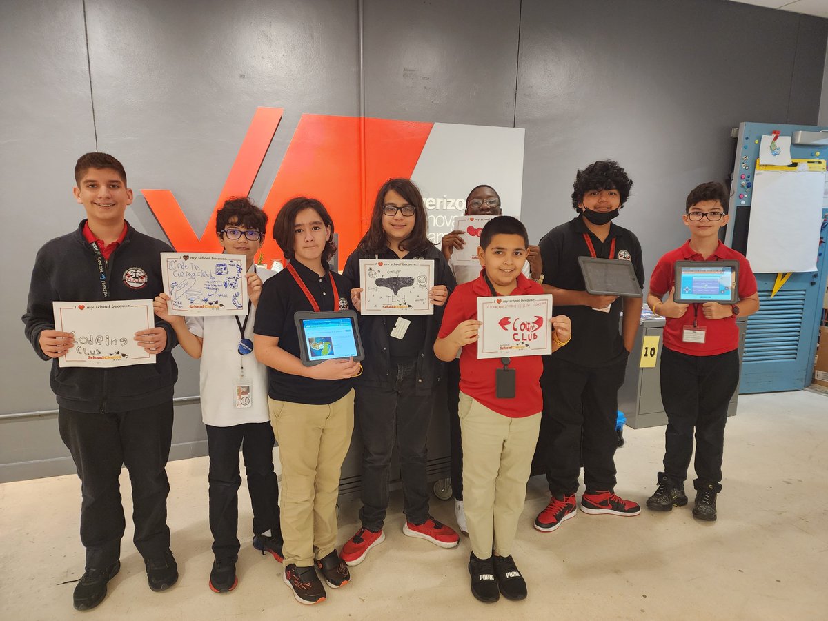 HammocksMiddle's tweet photo. Hammocks'  Coding Club meets every Thursday afternoon in our Verizon Innovative Learning Lab. Today,they showed their commitment to their choice. @SuptDotres  @MagnetSchlsMSA @EntrepreneurASU @dpvils @DigitalPromise @MDCPSSouth #schoolsofchoice #citizenverizon #hurricanetech https://t.co/KGfGftJyvS