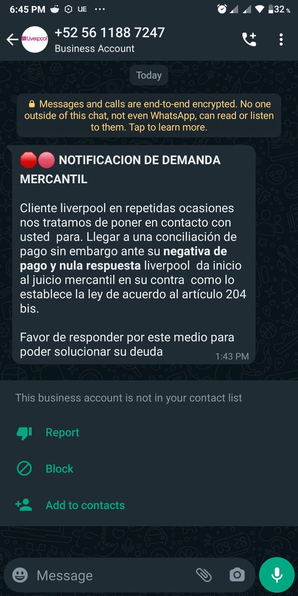 rodeagar's tweet photo. Así es como #Liverpool México intimida a sus morosos @Profeco @ResuelveTuDeuda https://t.co/NujE9stqGY