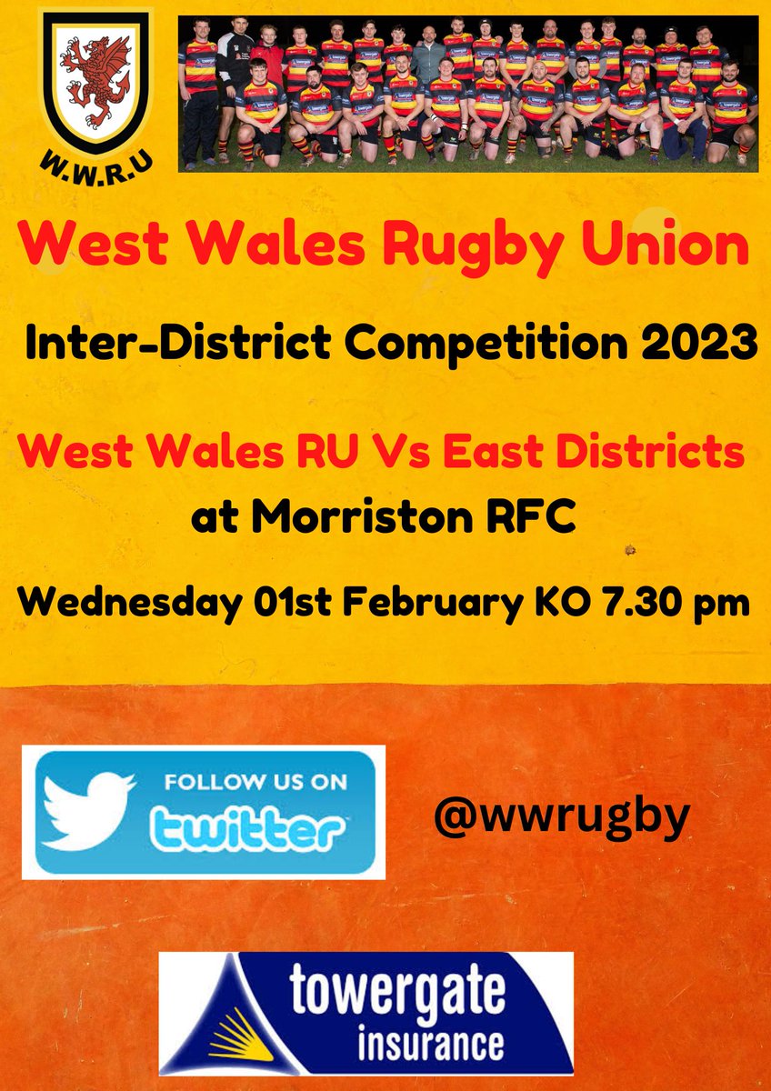 West Wales Rugby Union (@wwrugby) on Twitter photo <a href="/wwrugby/">West Wales Rugby Union</a> Vs East Districts at <a href="/RfcMorriston/">Morriston RFC</a>
Wednesday 1st Feb KO 7.30 pm🏉
<a href="/AllWalesSport/">All Wales Sport</a> <a href="/TowergateWales/">Towergate Wales</a> <a href="/alfiepics/">Alfiepics</a> <a href="/wwrugby/">West Wales Rugby Union</a> Vs East Districts at <a href="/RfcMorriston/">Morriston RFC</a>
Wednesday 1st Feb KO 7.30 pm🏉
<a href="/AllWalesSport/">All Wales Sport</a> <a href="/TowergateWales/">Towergate Wales</a> <a href="/alfiepics/">Alfiepics</a>
