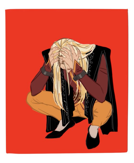 「blonde hair covering face」 illustration images(Latest)