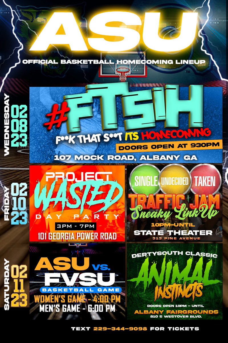 KendallSymone's tweet image. 🏀 #DertySouthClassicWeekend 🏀

Friday 2-10-22 @ STATE 🎭 

🔴🟢🟡 Traffic Jam 🔴🟢🟡

Wear Red- Taken 
Wear Yellow- It’s complicated 
Wear Green- ON GO 

Sat 2-11-22 @ Fairgrounds 🏚

🦁🐸 #ANIMALInstincs 🐸
Tickets on WELTP 
Greeks Free Til 11:30 🕦
@djtrayradio @ToneThaDream