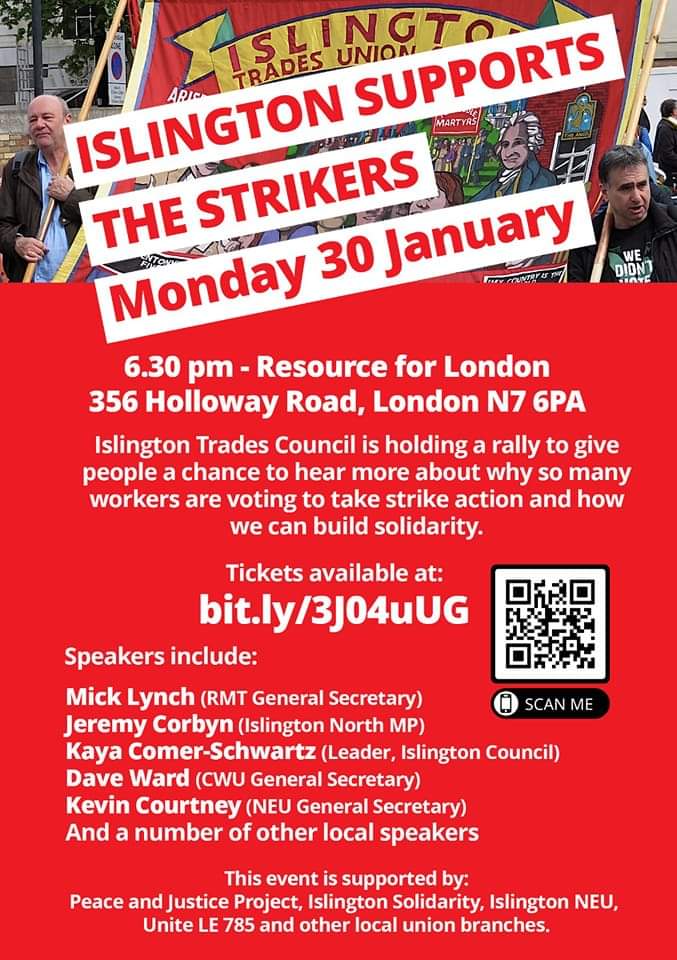 Looking forward to the Islington Trades Council meeting on Monday with a great line up of speakers #DefendTheRightToStrike