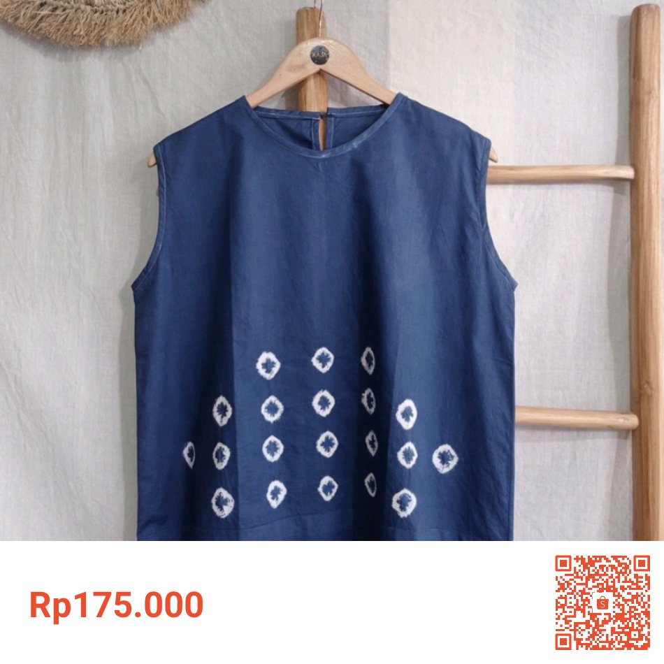 Saya menjual Kaja Shibori - Blouse Wanita Sleeveless Shibori Kanoko Biru (Naisha 03) seharga Rp175.000. Dapatkan produk ini hanya di Shopee! shope.ee/cFrB5UWY?share… #ShopeeID