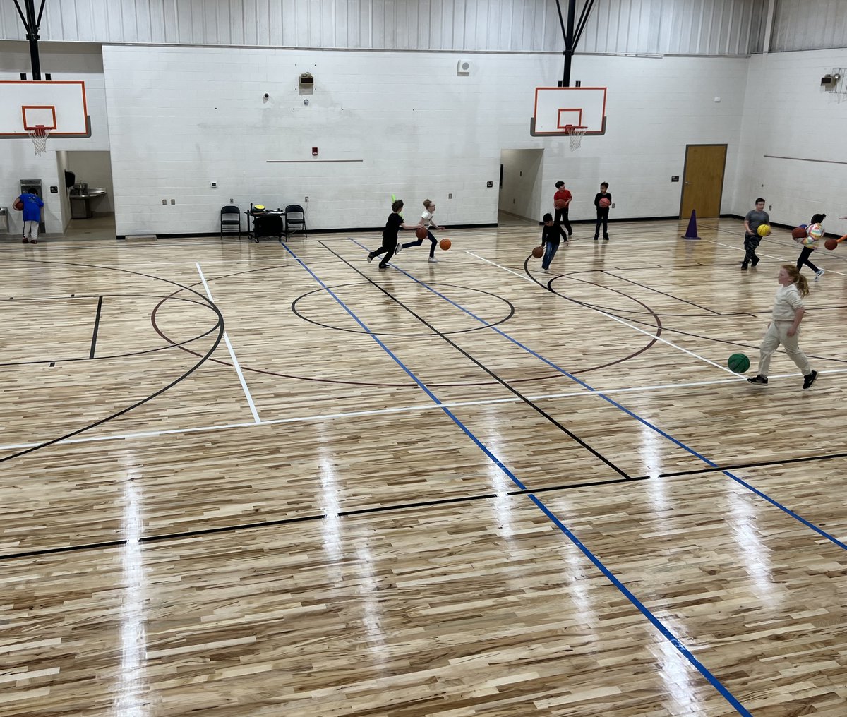 New gym floors have been broken in this week!  Our students were so excited to get back in the gym for PE.  Please help us keep the floors in great shape by making sure your student wears appropriate shoes on PE days.