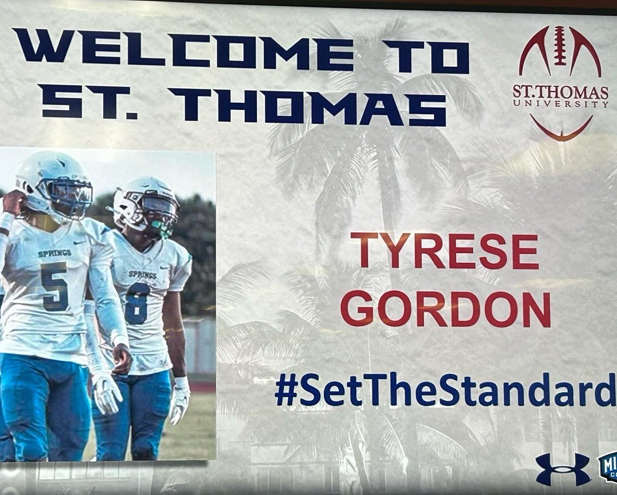 Blessed to receive an offer from Saint Thomas University!!  <a href="/CoachDrewDavis/">Drew Davis</a> <a href="/TheCribSouthFLA/">Frank Tucker</a> <a href="/larryblustein/">Blustein Recruiting</a> <a href="/Rivals/">Rivals</a> <a href="/247recruiting/">247Sports Recruiting</a> <a href="/Dwight_XOS/">Dwight Thomas - Catapult Sports</a>