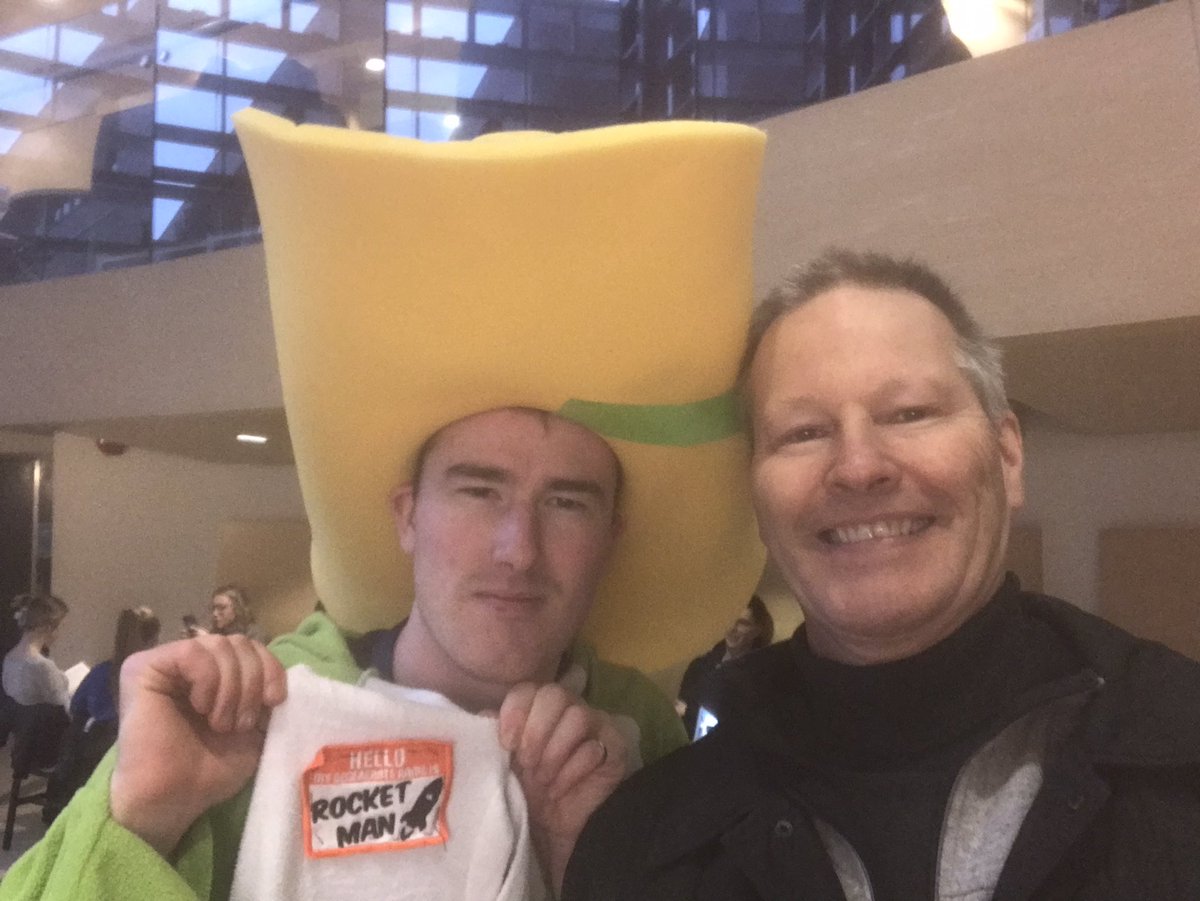 DrvanDonkelaar's tweet photo. When your son is a celebrity spirit judge in the Great Northern Concrete Toboggan Race it’s important to capture the moment #ProudDad #GNCTR @UBCOSOE @ubcokanagan @WMLaunch https://t.co/j2r24QjOke