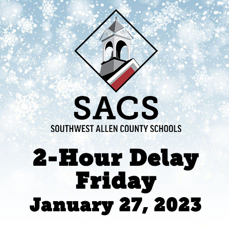 Due to current and expected road conditions, SACS is issuing a 2-hour delay for tomorrow, Friday, January 27, 2023.