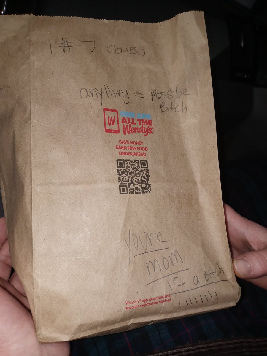 LadyReciprocity's tweet photo. @Wendys we've all seen those inspirational, loving notes on products but this is a new one on me. Is this the new training Wendy's offers? #ColoradoWendys https://t.co/BHs91OMzCa