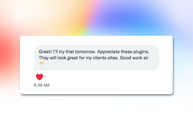 Screenshot of a DM testimonial by @Mike_Scully_ to @pluginsforcarrd on Twitter