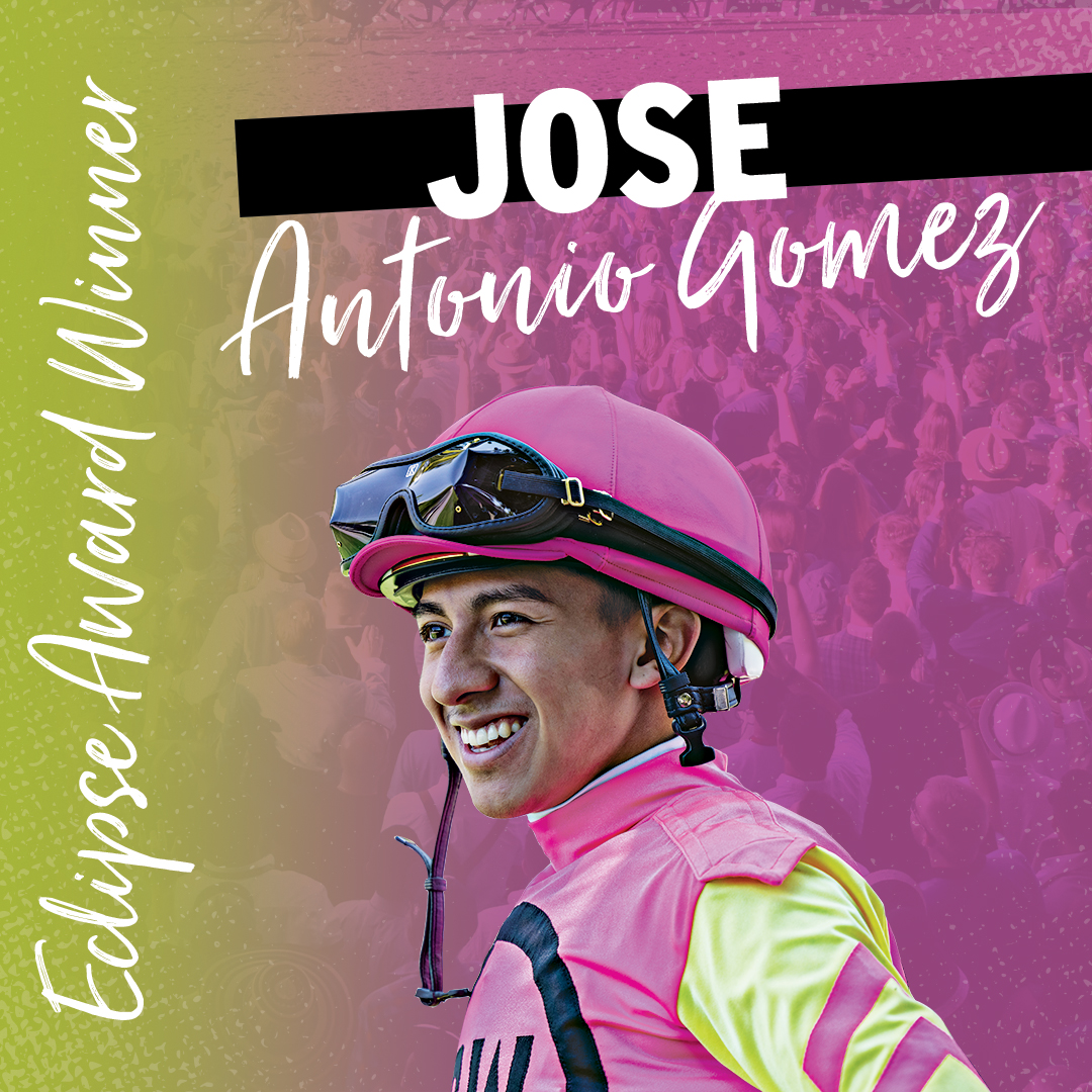 TheNYRA's tweet photo. The future is bright for Jose Antonio Gomez! Congratulations to the 2022 Outstanding Apprentice Jockey! #EclipseAwards https://t.co/YZIetICDMb