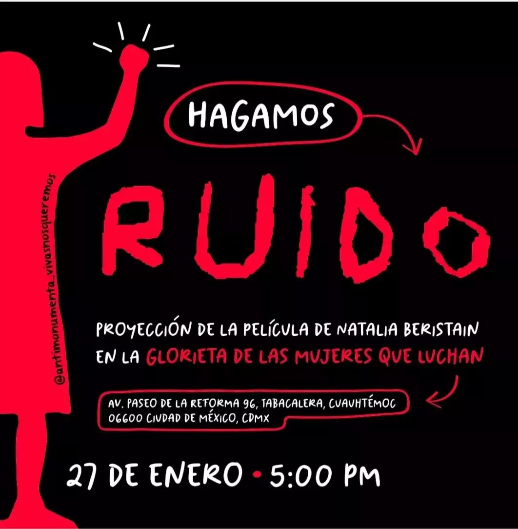 antimonumenta's tweet photo. Omar Aguilar Gil, desapareció en #Cuajimalpa #CiudaddeMéxico en 2020, y posteriormente fue encontrado sin vida, su madre 
Marta Gil Vilchis nos invita a la proyección de la película #Ruido en la #GlorietaDeLasMujeresQueLuchan
Abracémosla 
Mañana viernes 27 de enero 5:00 pm https://t.co/HfbrSNcbHp