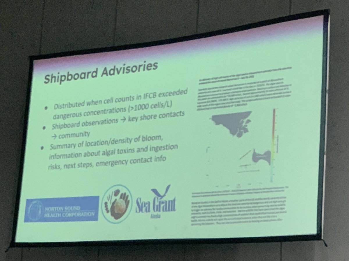 Great talk Evie! 

New tech on ship’s allow scientists to monitor and alert for a #HarmfulAlgalBloom in near real time!  #IFCB #AMSS2023 

ahab.aoos.org