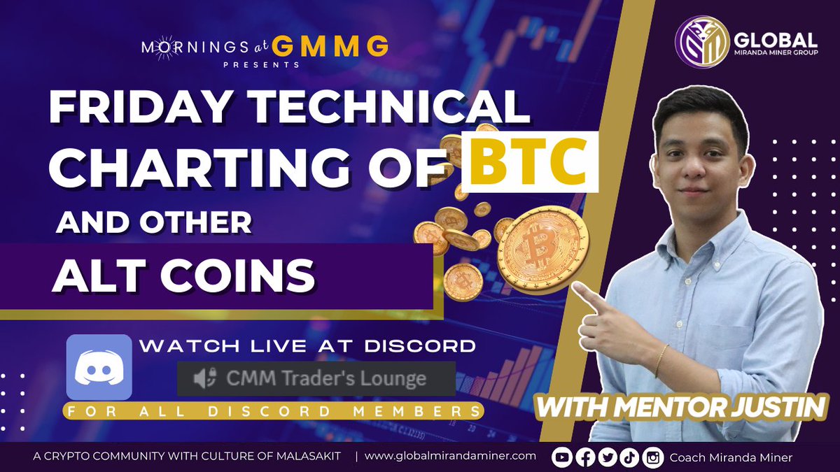 gmmg_official's tweet photo. 🚨 [JUST IN] Lipat tayo sa DISCORD para sa Technical Charting natin with Mentor Justin Friday. See you at 10 AM!

🔗 THIS IS FREE FOR ALL members ng Discord. Here's the link to join our Discord server: https://t.co/v5d2WDB0mC

#GMMG #TGOF #TGIF #crypto #TechnicalCharting https://t.co/o3fWaqDTmv