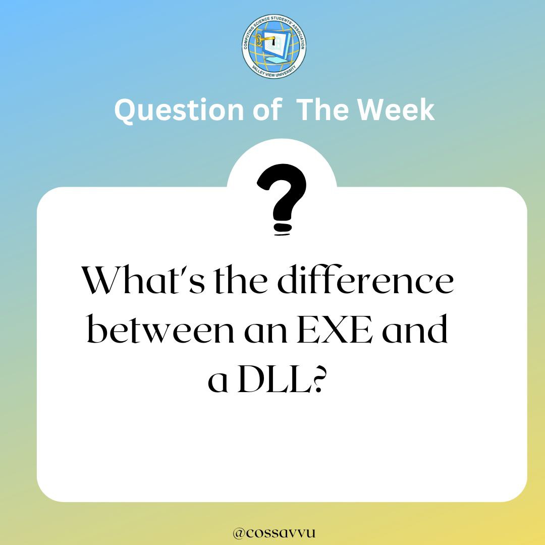 cossavvu's tweet photo. Can you attempt to answer this week's question?🤔
#Question #questionsoftheweek #computing #academic #softwareengineer #informationtechnology #bussinessinformationsystems #quizzes
#cossa #cossavvu #vvu #valleyviewuniversity
Software Engineering Juicy WhatsApp Programming
Tech https://t.co/KfvHQ67PrH