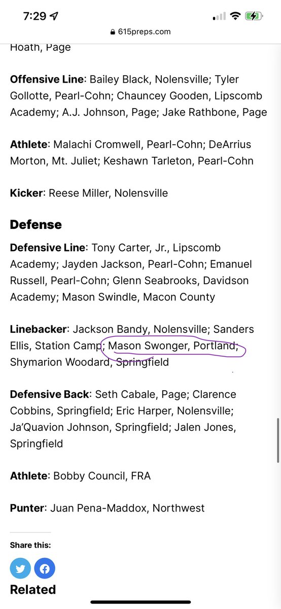 MasonSwonger's tweet photo. It was a great season. Hard to believe it’s over 🏈 #41 thank you @MaxPreps for the recognition! @CoachInmanPHS #highschoolfootball https://t.co/qHdiw8JJ4m