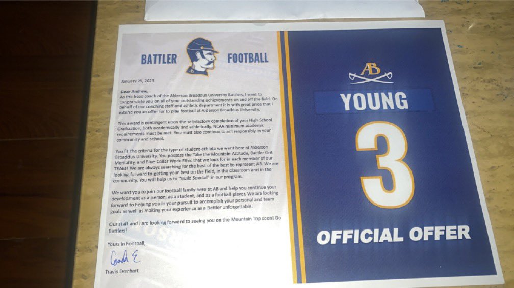 Andrew Young (@andrewyoung25_) on Twitter photo I am thankful to say that I have received an offer from Alderson broaddus after a great visit. <a href="/CoachEverhart/">Travis Everhart</a> I am thankful to say that I have received an offer from Alderson broaddus after a great visit. <a href="/CoachEverhart/">Travis Everhart</a>