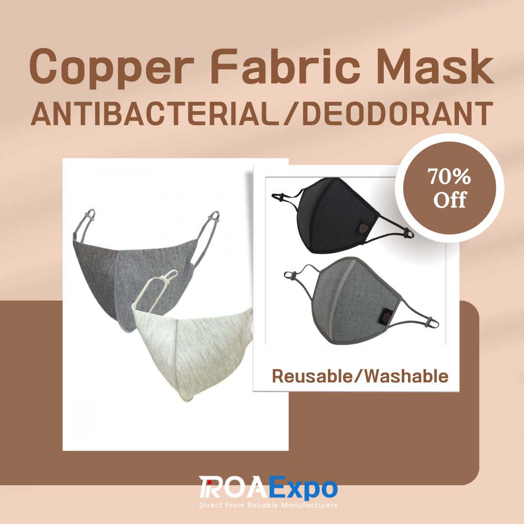 ROAExpo's tweet photo. [#CopperLife] Copper Fabric Mask, Antibacterial #FaceMask _ Antimicrobial, Deodorizing, Anti-Static, Washable_ Made In KOREA

https://t.co/93RMvzoKKg

#fabricmask #Easymask #Antibacterialmask #kf94mask #deodorantmask #clothmask #fashionmask #washablemask #reusablemask  #roaexpo https://t.co/8n6XvwQUGT