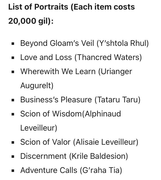 rprfloortank's tweet photo. #wolqotd if your WoL or Oc had an in game portrait like the scions do, what would it’s name be? Examples of the scion portrait names in the below image https://t.co/fN2VGYzXmp