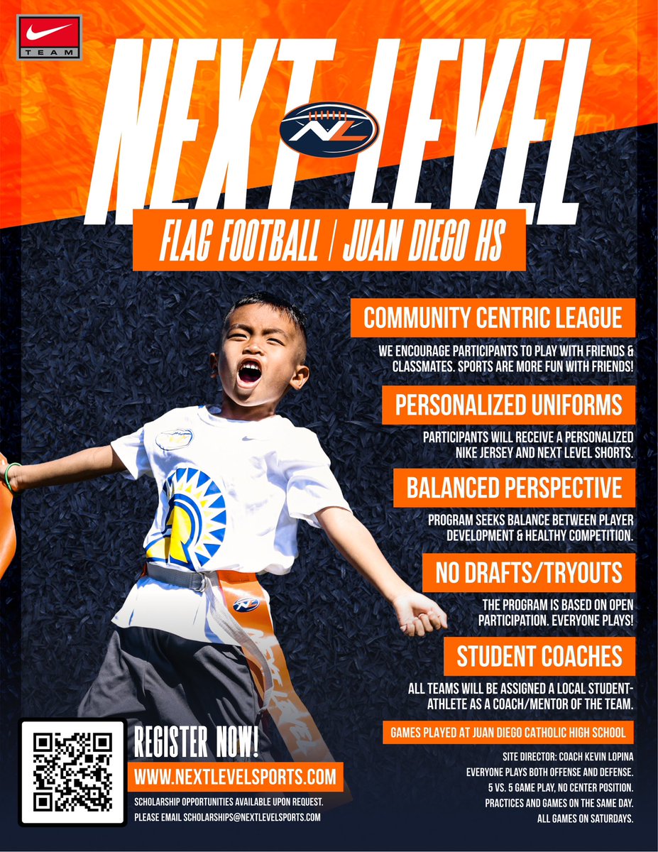 We love spring flag football! Get your player registered!