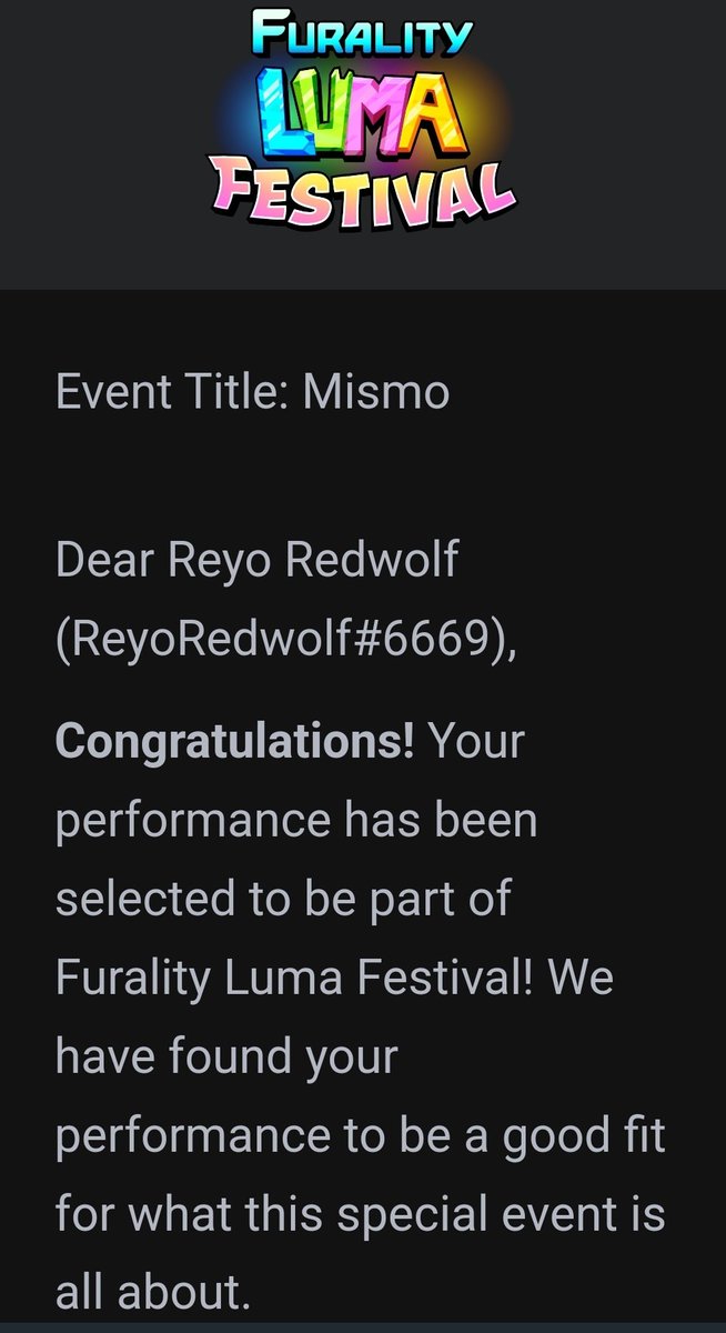 My application is been accepted and will be performing at furality Luma February 17th.

You do not need a VR headset to attend this event. 

Also, like, damn I actually got in. LEEEEEEEEETS GOOOOOOOO.
I'm going to be practicing and polishing up what I have.