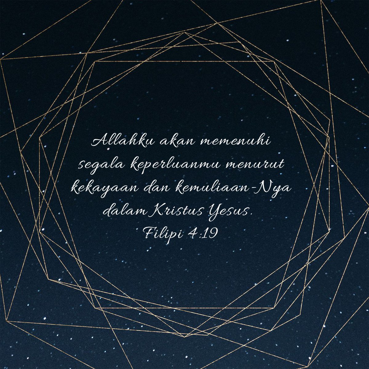 Allahku akan memenuhi segala keperluanmu menurut kekayaan dan kemuliaan-Nya dalam Kristus Yesus.
Filipi 4:19 TB

bible.com/id/bible/306/p…