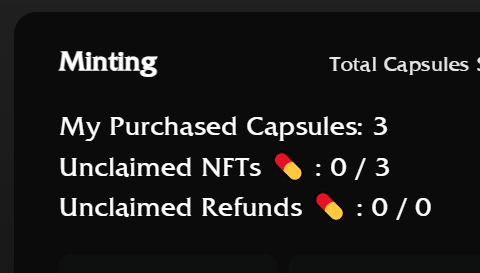 It's time to claim your Capsules 💊
You will have several hours, but we highly recommend you claim asap. 

Next up we will give full info on Utility and Allocations. 
We will be doing FRONK Rewards and much more from what our products generate!

clover.baa.is/fronk