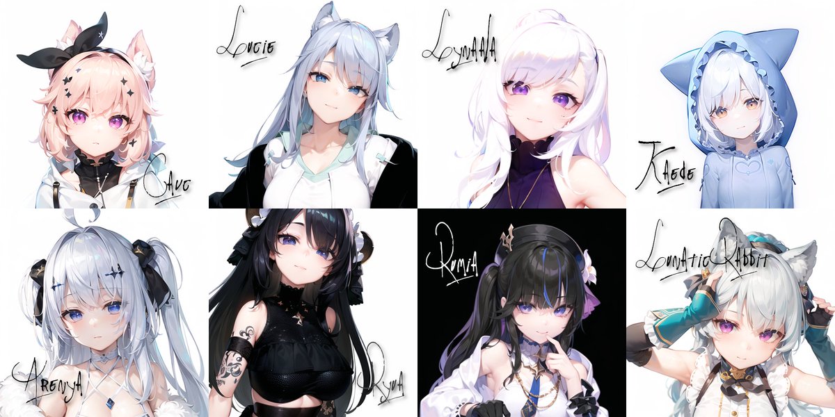 004Takanasi's tweet photo. VRCFriends by AI
AIのお勉強の為に姿画をお借りしました。

@CAvc_87 @lucie73844577 @Lynaala_VR @kaede88_vrc 
@Arenyanyanya @Ryua00 @rumiaaaaaavrc @Lie_Chas https://t.co/D8HxPnlwVZ