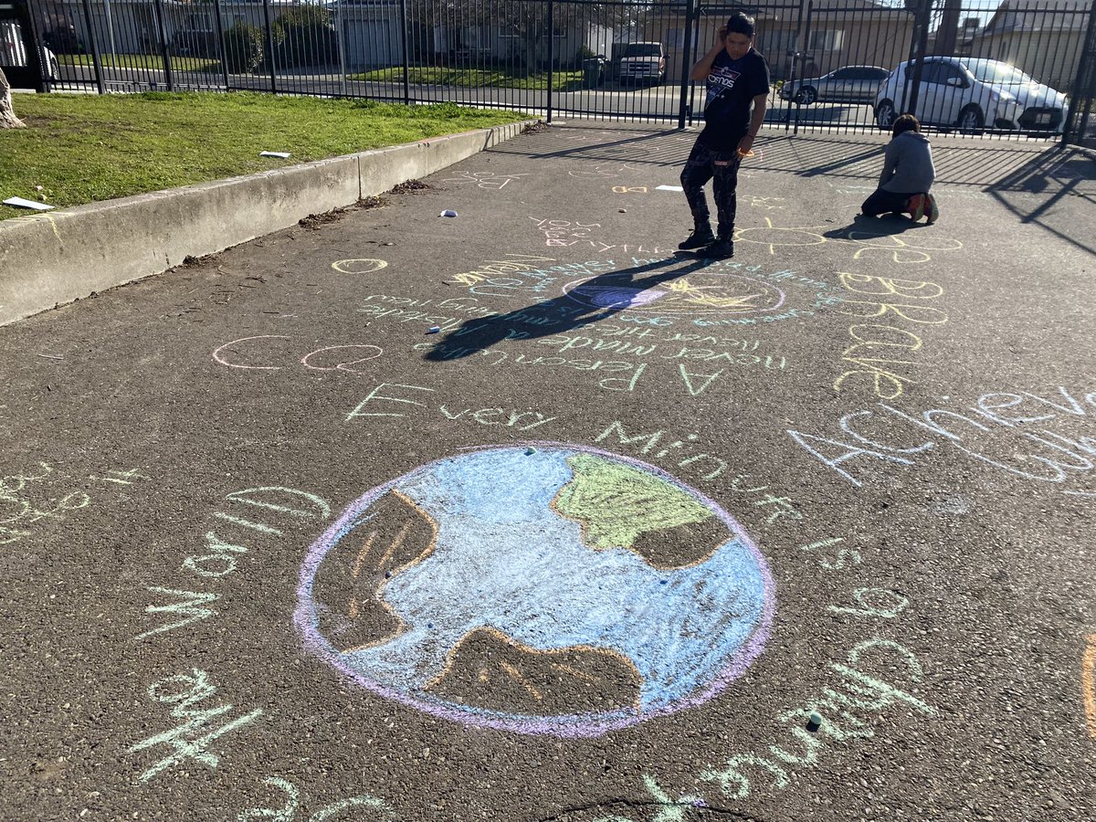 PrincipalAPB's tweet photo. Mrs. Vermeulen led a campus beautification project with students. Check out some beautiful work by 7th graders and their goal to spread positivity. β€οΈπ #cccsk8 #gcc_charters #ckh #phoenixes https://t.co/H5v5ijFmT0