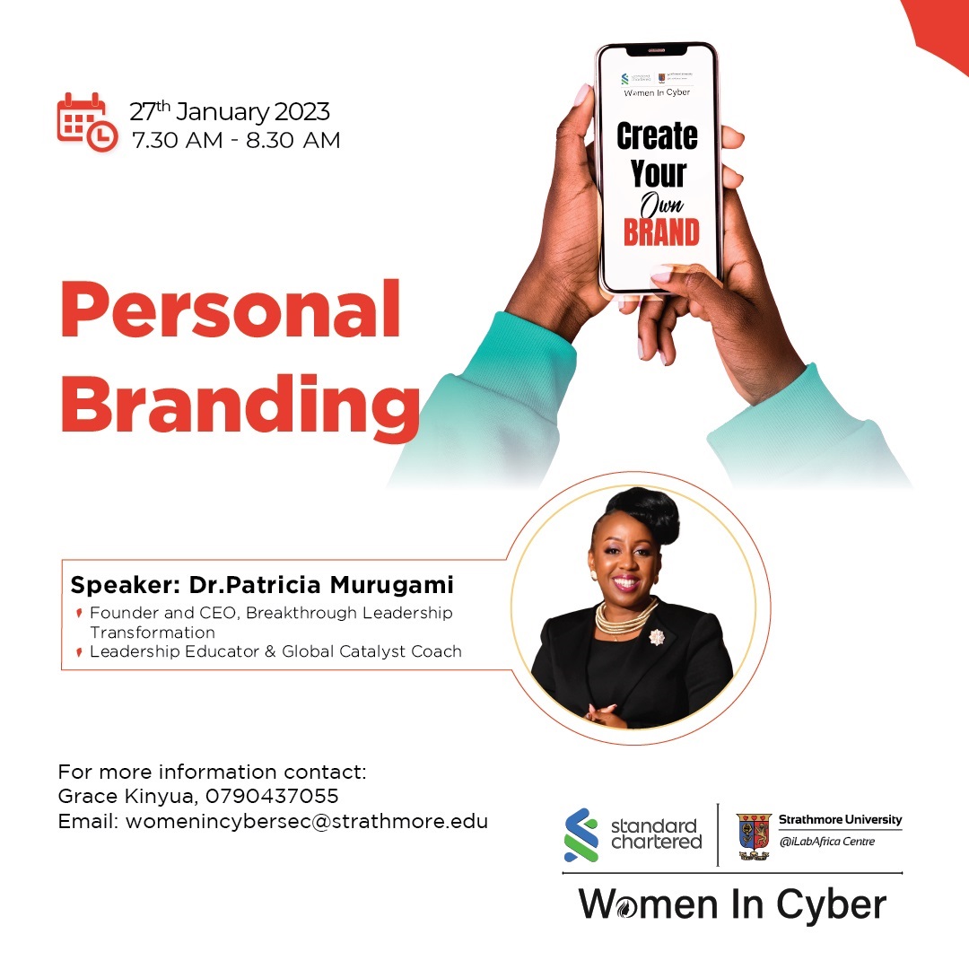 Kickstarting the #SCWomenInCyber Program with Dr. @PatMurugami, Founder and CEO of @BreakthroughGp taking our mentees through personal branding.