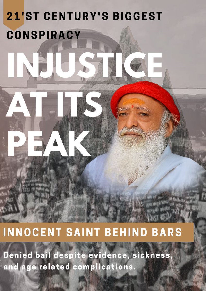 ShilpadeT's tweet photo. #lnbocentBehinBars  Asharam bapu case में निर्दोष संत आज भी जेल में कोई मौलिक अधिकार , बेल, पेरोल फरलो कुछ  नही मिला है उन्हें आज तक, हिन्दू संत होने की सजा़ दी रही है उन्हें,  Conspiracy Against Hinduism कहेंगे इसे l of The People संत को रिहाई दो  l https://t.co/u6TnzI8biq