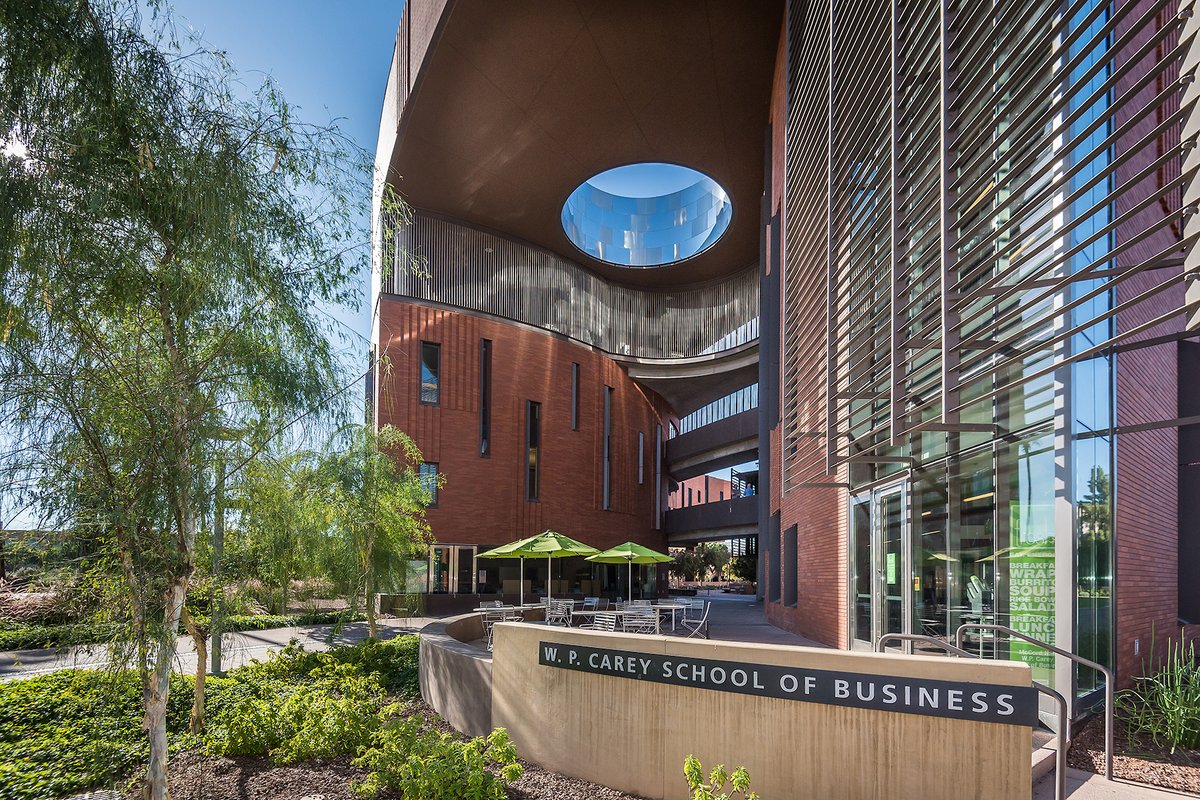 ASU's tweet image. Moving on up! 📈

@USNewsEducation has ranked the @WPCareySchool top 10 across eight programs and disciplines, including taking the top spot for online bachelor’s in business programs. 

More: ow.ly/GijQ50MAAbo

#BestOnlinePrograms