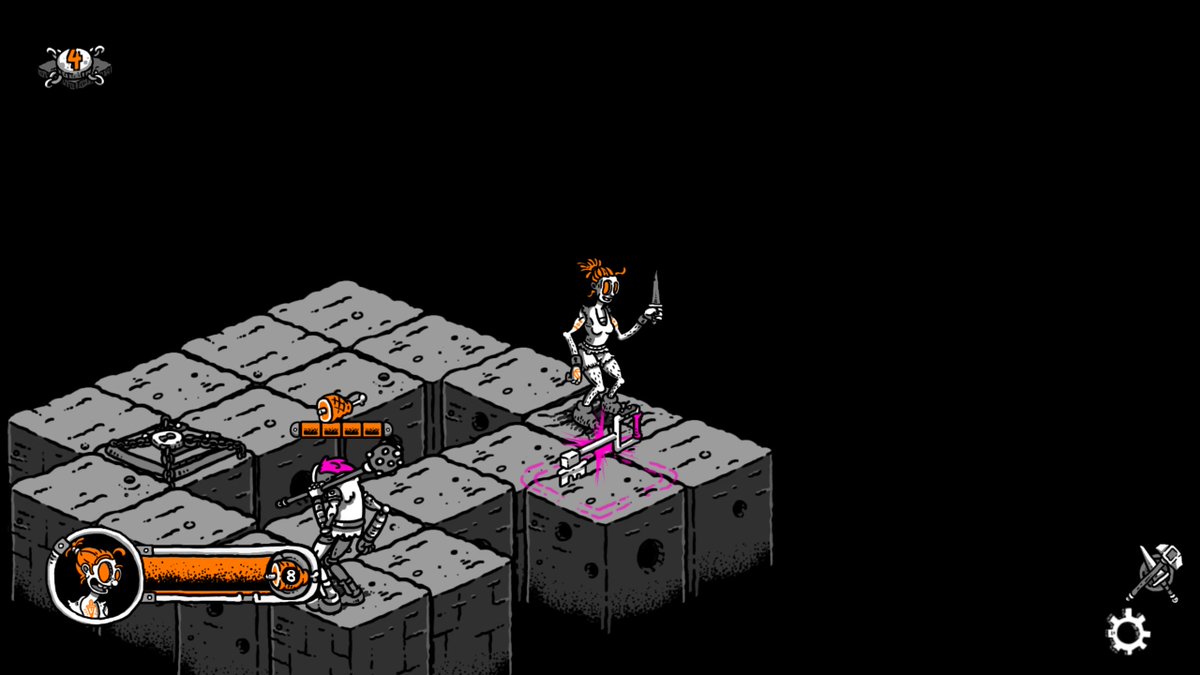 ryanttb's tweet photo. #VideoGameBacklog "Plunge" (PC, 2019) is a slide puzzle / strategy #indiegame by @Spookybunsgames where "The 1 Billionth Prisoner" slides around boards attacking creatures, picking up keys, hitting buttons, &amp; plunging into exits. #indiegaming https://t.co/o5crcQB2sq