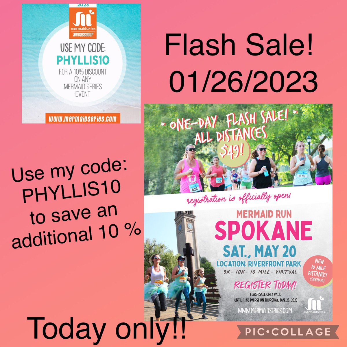 Today only! Register for the Spokane race.