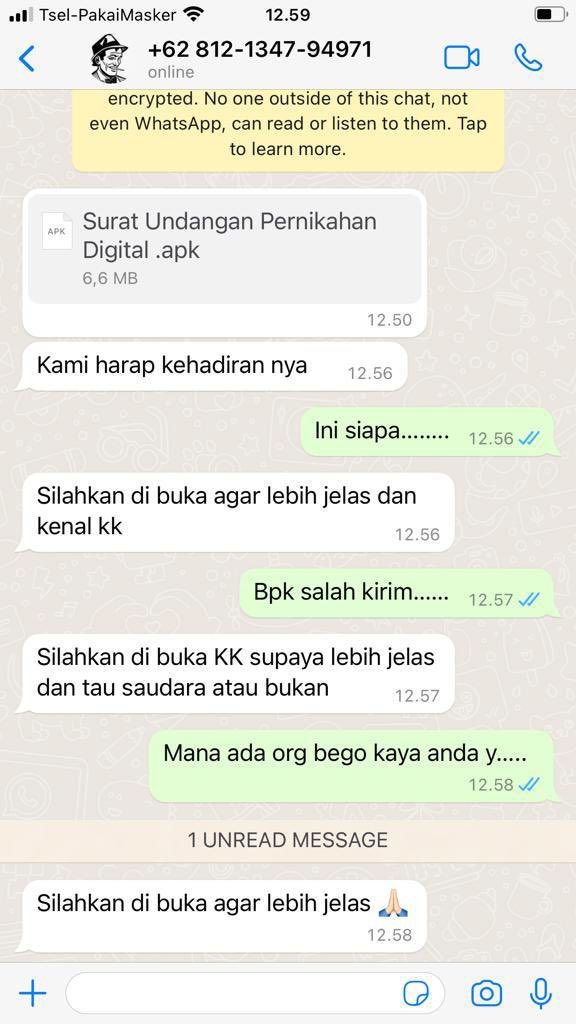 txtdarionlshop's tweet photo. JANGAN BUKA DAN INSTALL APLIKASI YANG DIKIRIM OLEH ORANG YANG TIDAK DI KENAL!

Teruntuk orang tua kita yang masih awam dengan teknologi! https://t.co/Ypdc5NJ4M1