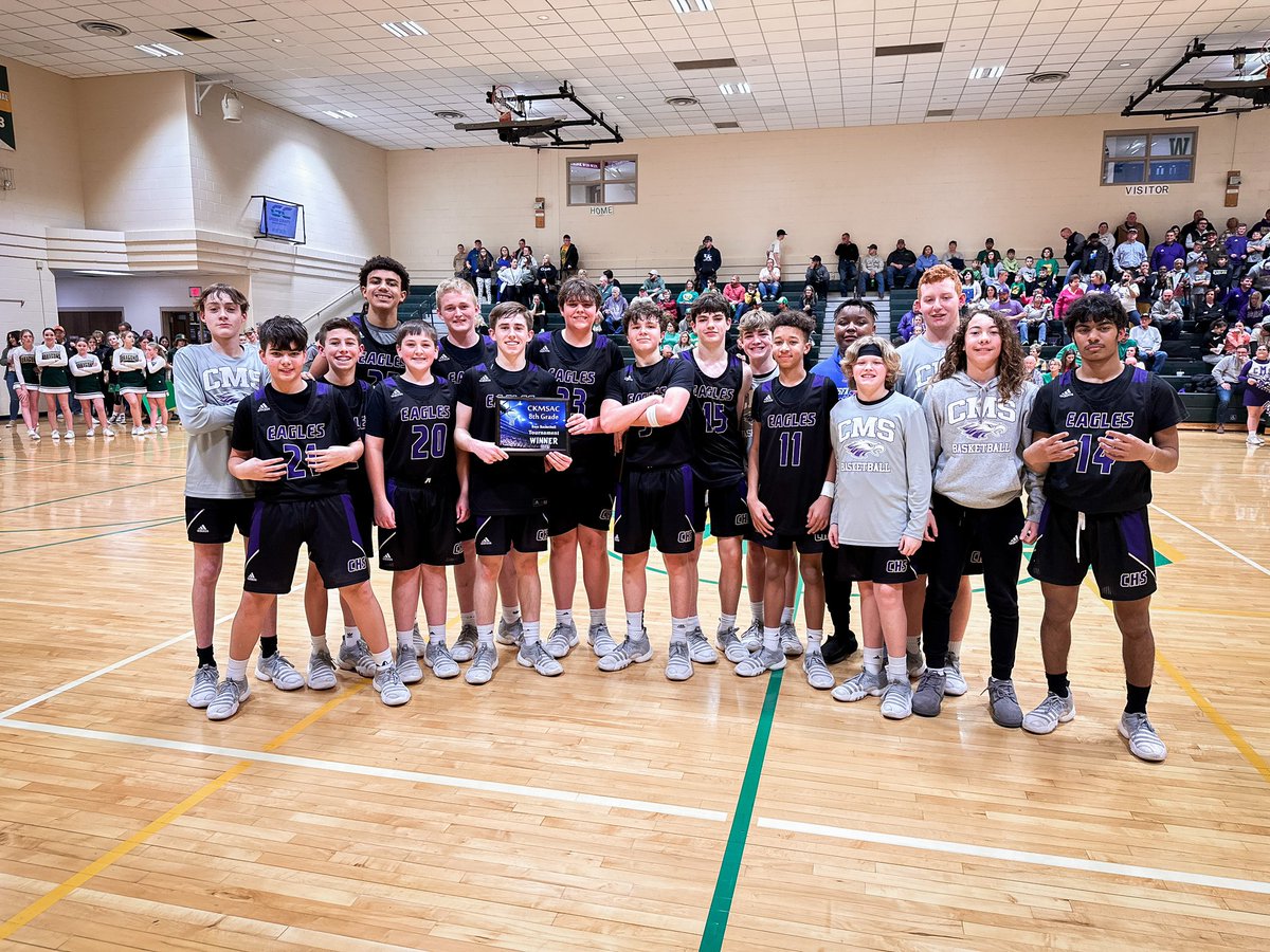 CISEagles's tweet photo. Congrats to the CMS 8th Grade Boys Basketball Team on winning the CKMSAC 8th Grade Tournament!! Also, a HUGE CONGRATS to Cayton Lawhorn on being named the overall CKMSAC Player of the Year!! ���🏀🏆

#eaglepride #changinglives https://t.co/t4lwqvGy9a