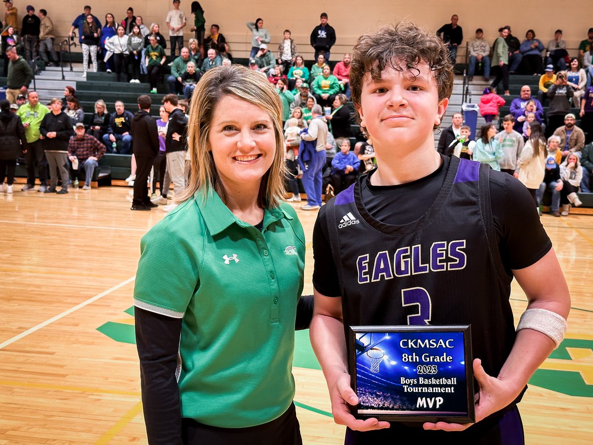 CISEagles's tweet photo. Congrats to the CMS 8th Grade Boys Basketball Team on winning the CKMSAC 8th Grade Tournament!! Also, a HUGE CONGRATS to Cayton Lawhorn on being named the overall CKMSAC Player of the Year!! ���🏀🏆

#eaglepride #changinglives https://t.co/t4lwqvGy9a