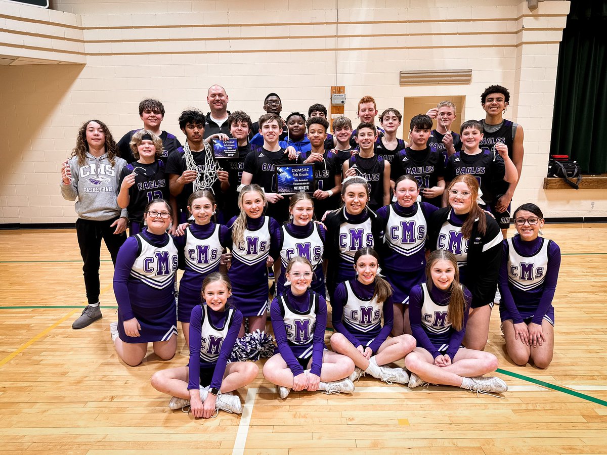 CISEagles's tweet photo. Congrats to the CMS 8th Grade Boys Basketball Team on winning the CKMSAC 8th Grade Tournament!! Also, a HUGE CONGRATS to Cayton Lawhorn on being named the overall CKMSAC Player of the Year!! ���🏀🏆

#eaglepride #changinglives https://t.co/t4lwqvGy9a