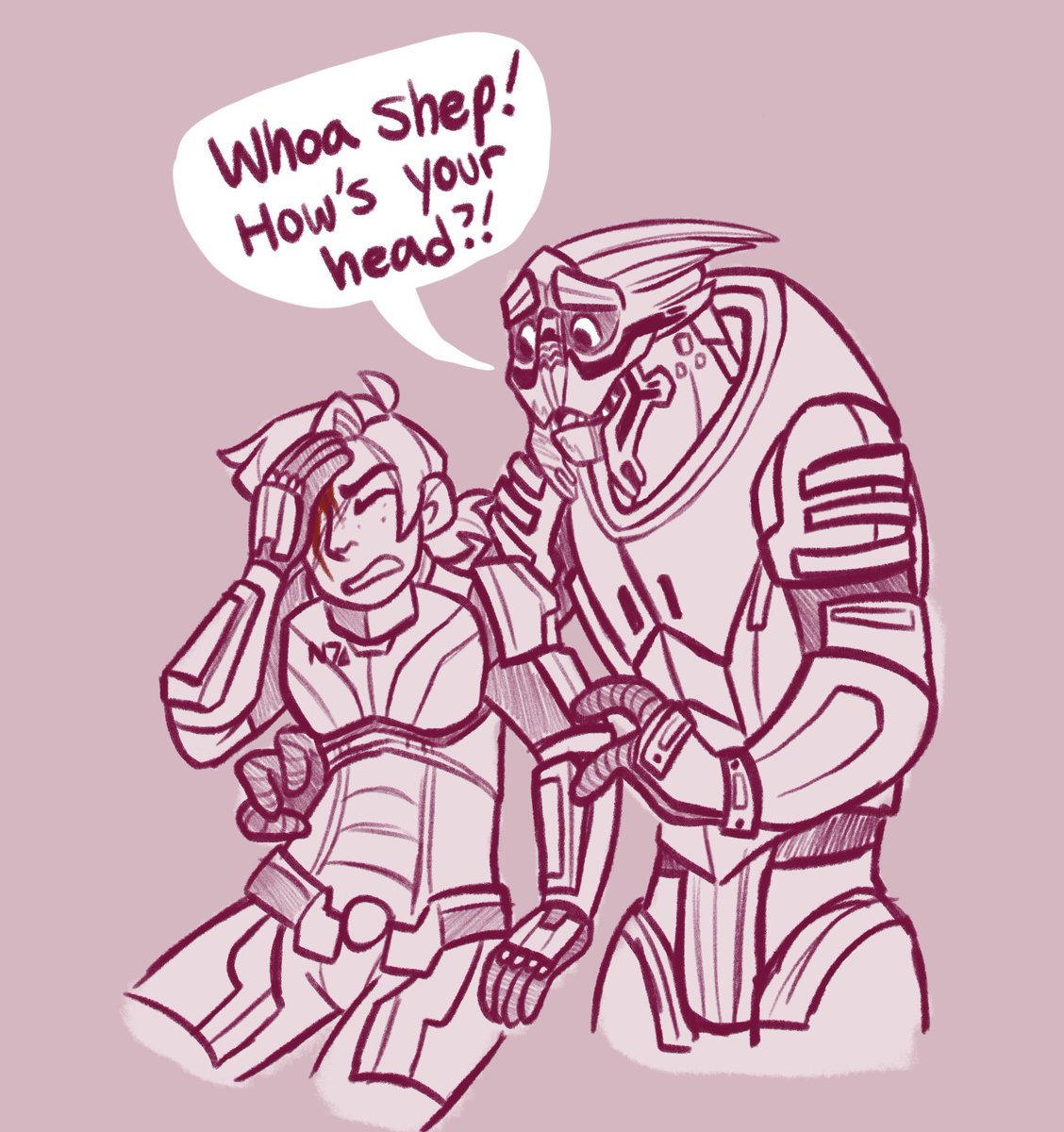 JibberJibbsArt's tweet photo. CW// Suggestive Language 
.
Shepard is a TERRIBLE flirt #MassEffect #ME2 #shakarian https://t.co/F6SbBLM9on