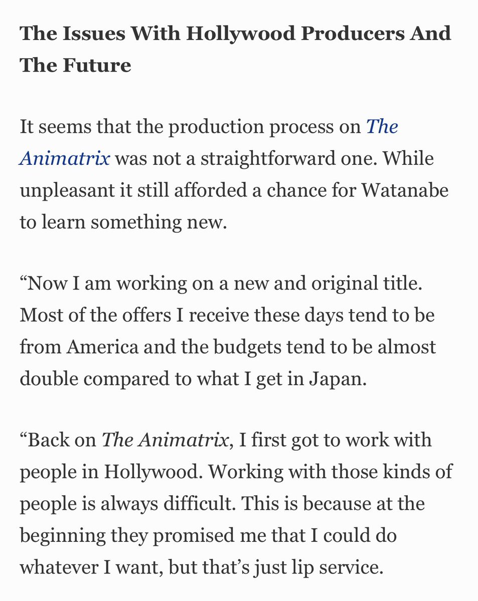 OliverJia1014's tweet photo. Love how Shinichiro Watanabe bluntly says the live-action Cowboy Bebop series has only made his anime look better in comparison.

Also good on him for calling out Hollywood. He’s too good for those hacks. https://t.co/PPXeUWAPFy