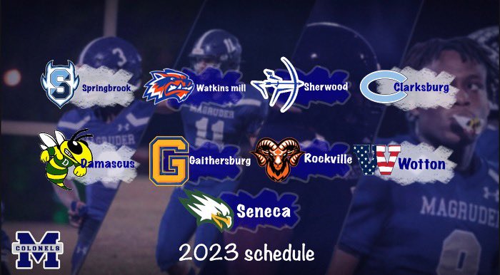 2023 <a href="/MagruderFball/">Magruder Football</a> schedule. Locked and loaded. #MagruderPride