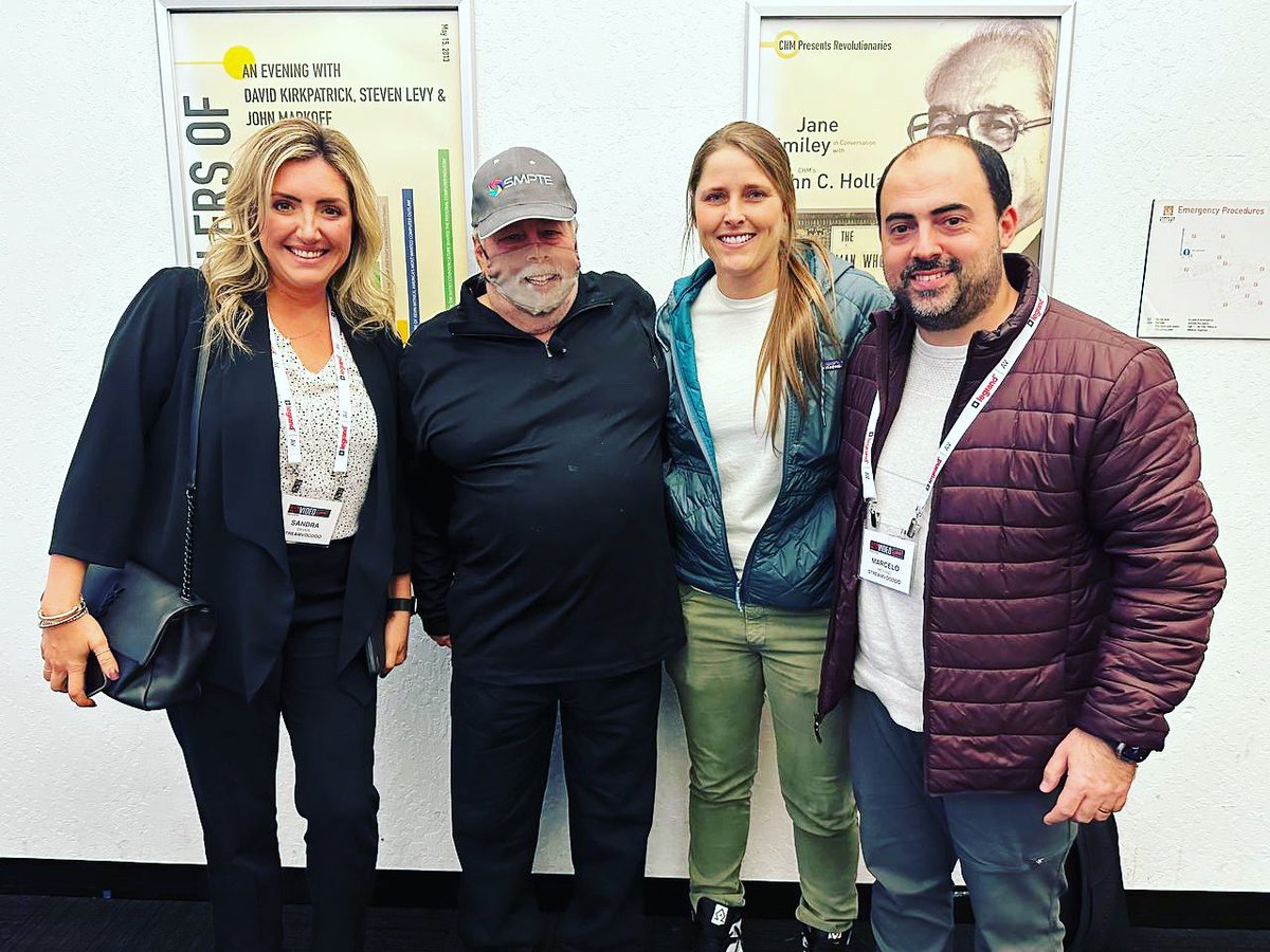 StreamVoodoo's tweet photo. What an awesome keynote by Apple Co-Founder @stevewoz Very proud and thankful that 3 of the Voodoo crew could attend in person. The future of live video streaming is already here. #StreamVoodoo #Apple #Mac #NoLatency #Secure #Privacy  #YourOwnPrivateTVChannel https://t.co/NstYgMrKes