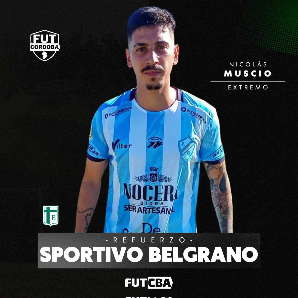futcordoba's tweet photo. 🇳🇬 Sportivo Belgrano anunció la incorporación de Nicolás Muscio.
✍️ El extremo firmó contrato por una temporada.
➡️ Llega procedente de Argentino de Quilmes. https://t.co/t1608XYG8s